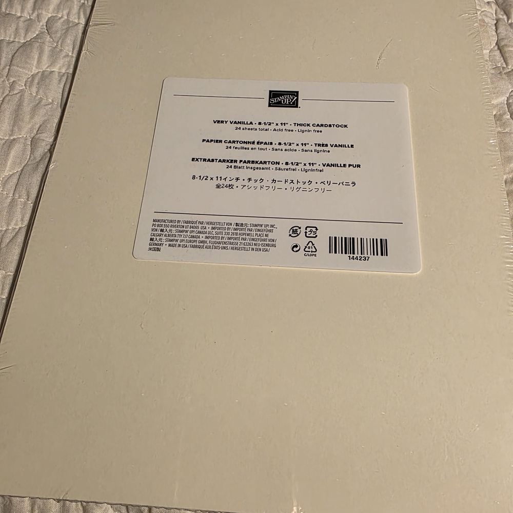 Stampin' Up! Very Vanilla Thick Cardstock - Cream